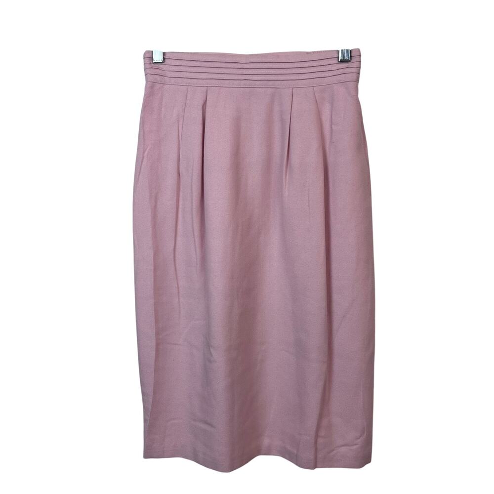 Fundamental Things Petite Sophisticate Vintage Pink Pleated Midi Skirt Size 6